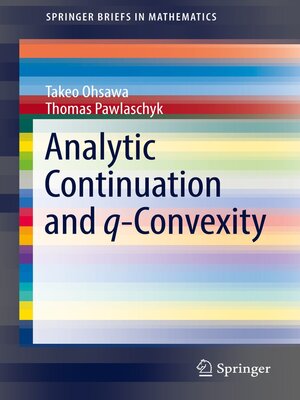 cover image of Analytic Continuation and q-Convexity